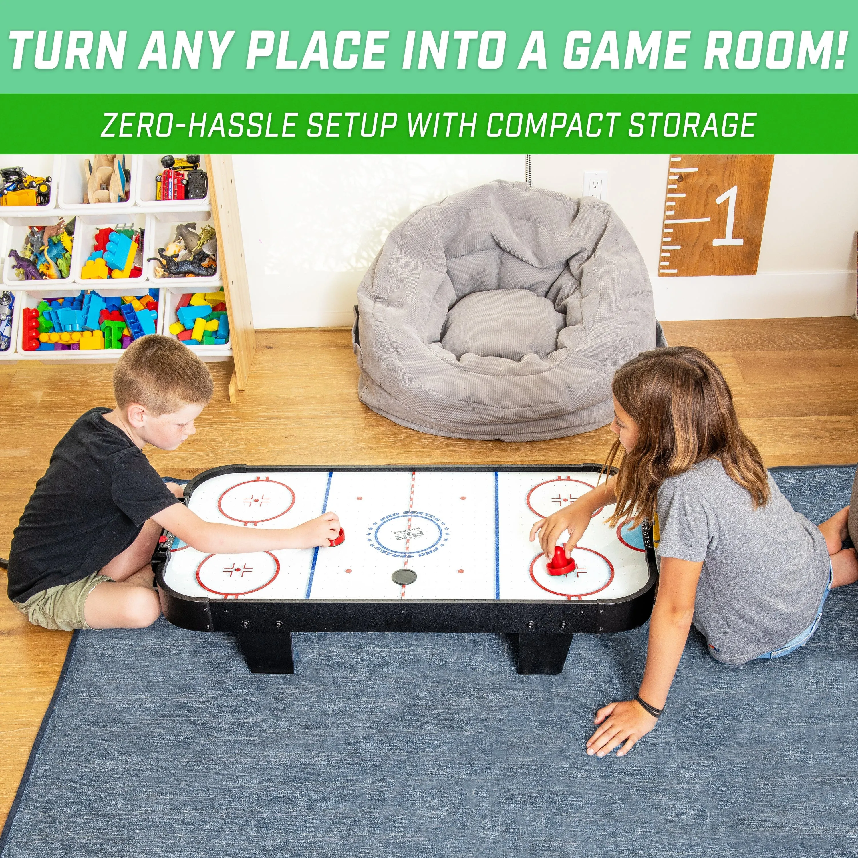 GoSports 40 Inch Table Top Air Hockey Game for Kids - Black