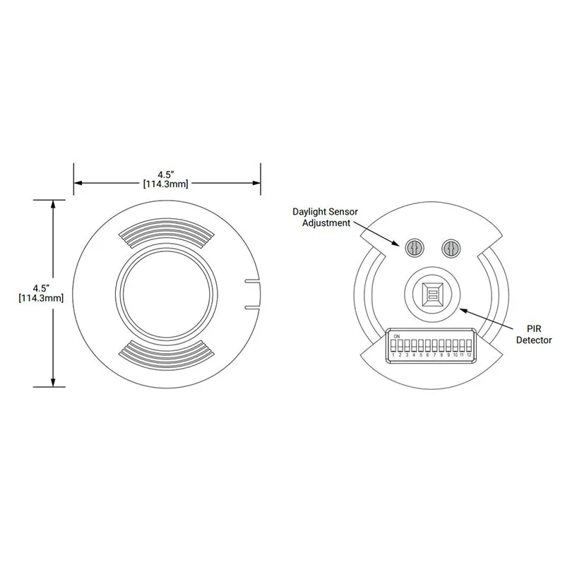 Greengate OAC-DT-1000-R MicroSet Dual Tech Low Voltage Ceiling Sensor w/ BAS Relay & Daylight Sensor, 1000 sq. ft.