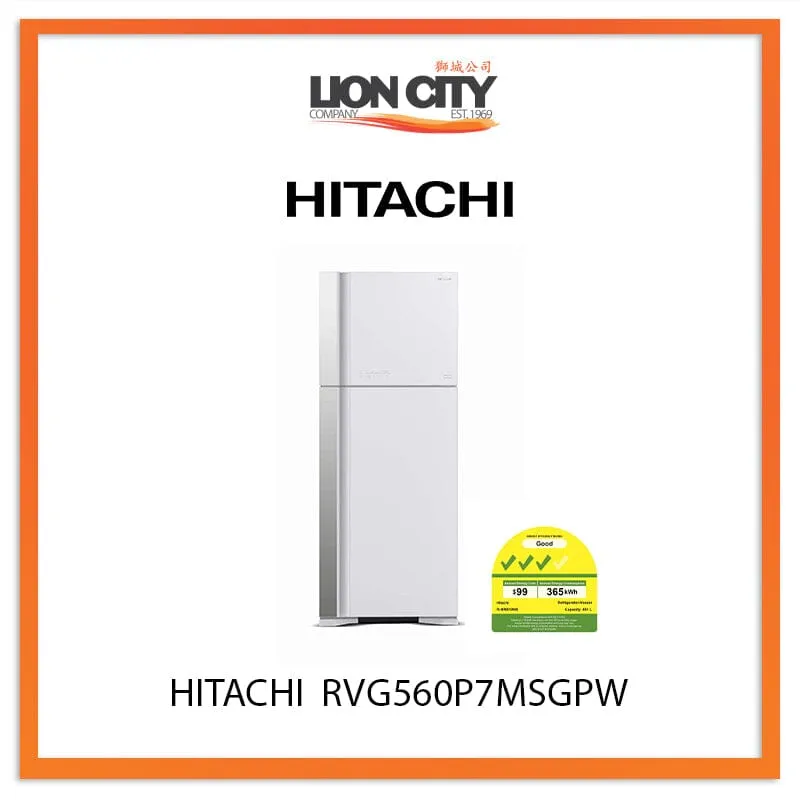 HITACHI 438L 2 DOOR FRIDGE RVG560P7MSGPW