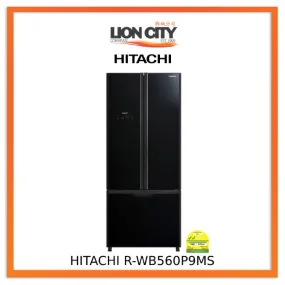 HITACHI 439L 3 DOOR FRIDGE R-WB560P9MS-GBK (BOTTOM FREEZER)