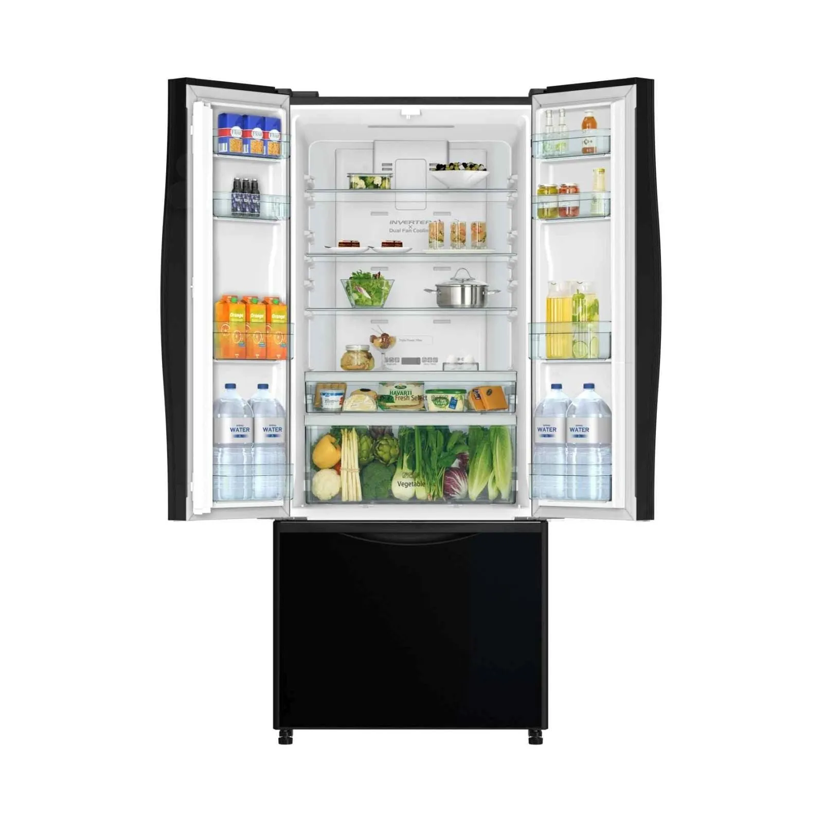 HITACHI 439L 3 DOOR FRIDGE R-WB560P9MS-GBK (BOTTOM FREEZER)