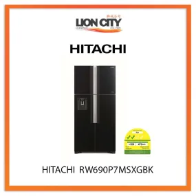 HITACHI 518L 4 DOOR SIDE BY SIDE FRIDGE RW690P7MSXGBK