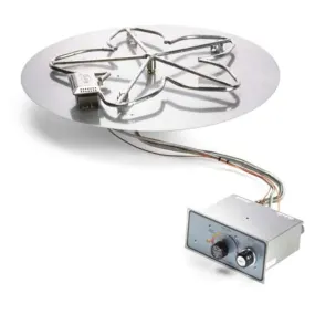HPC Fire 14" Round Flat Fire Pit PB Flame Sensing Insert FPPK14-FLEX