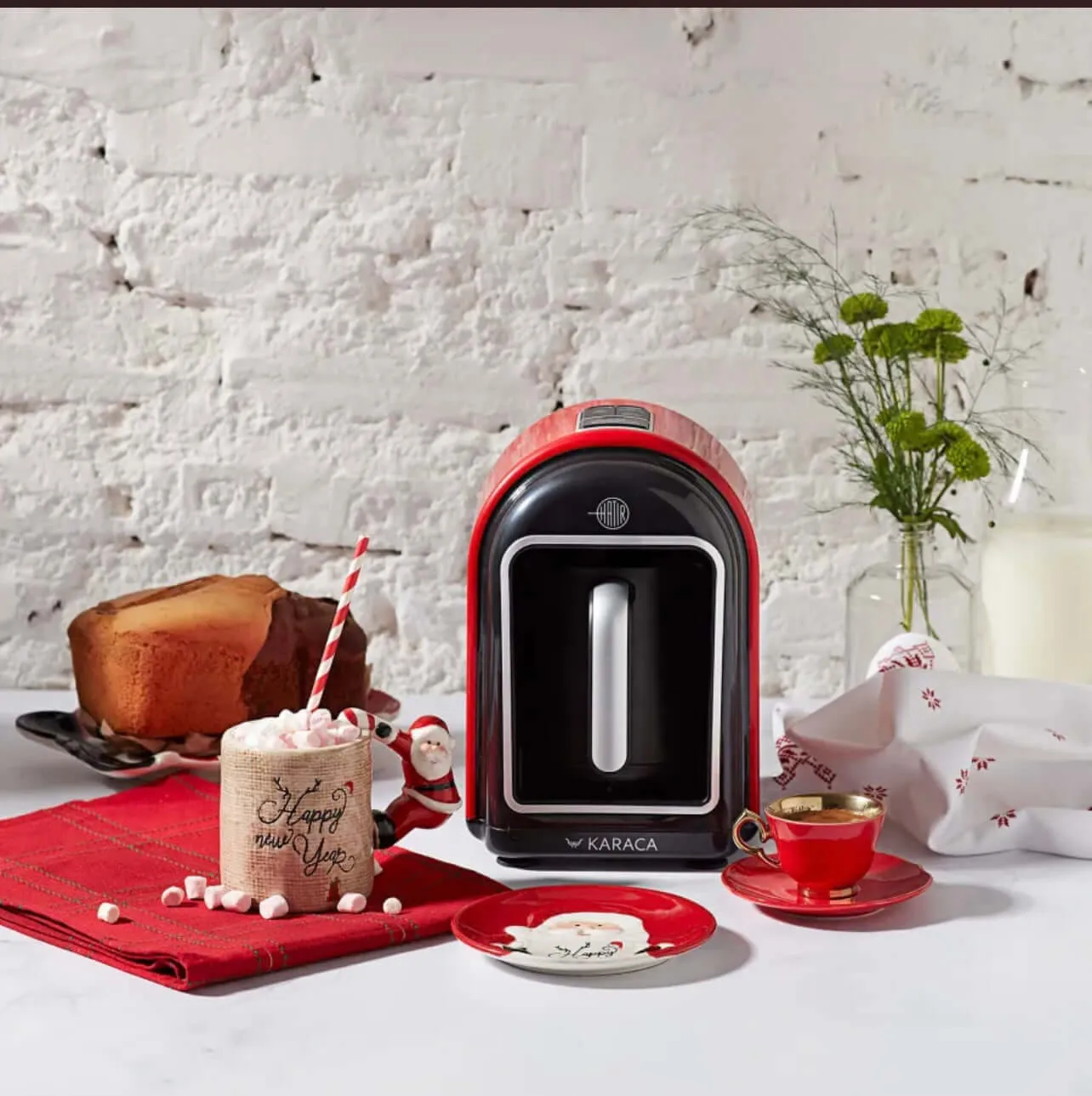 Karaca Hatır Mod Milk Turkish Coffee Machine Red