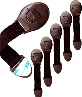 KidDough Furniture Safety Locks for Kids- Pack of 6 Brown Locks