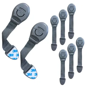 KidDough Furniture Safety Locks for Kids- Pack of 8 Grey Locks