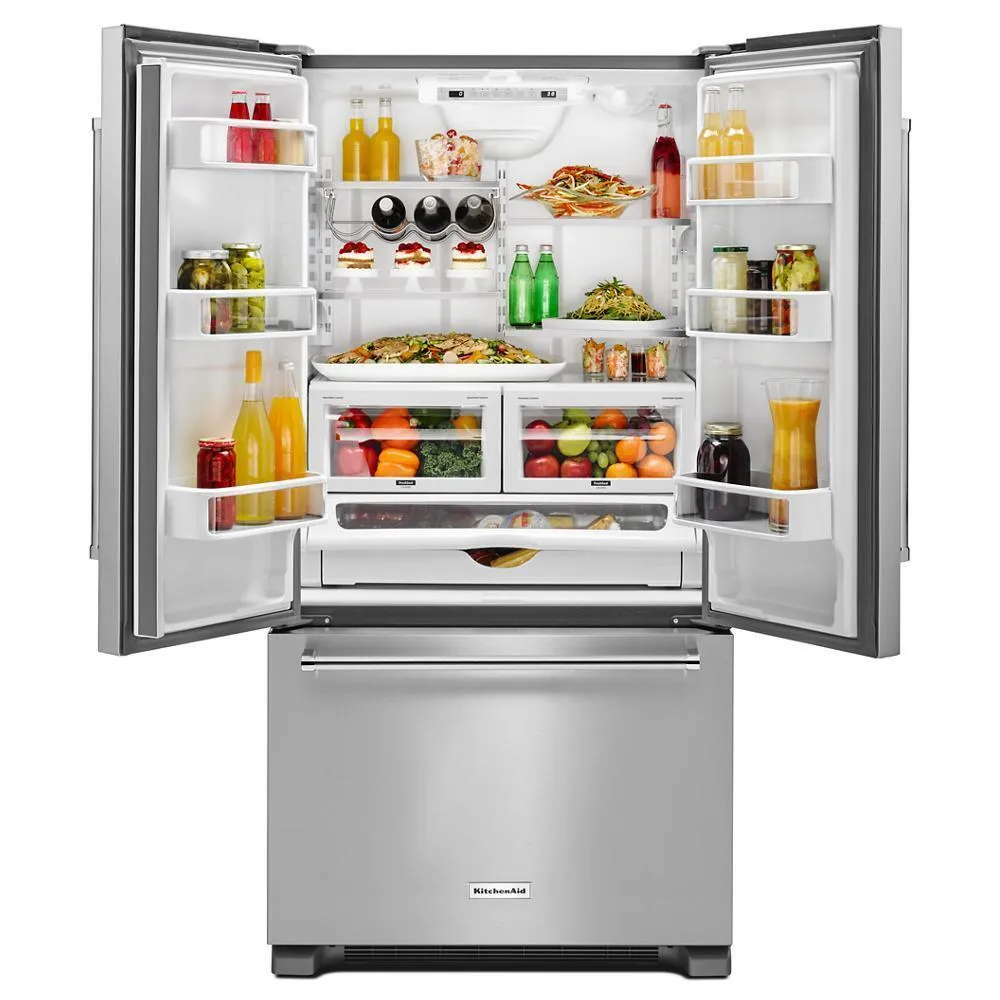 Kitchenaid KRFC302ESS 22 cu. ft. 36-Inch Width Counter Depth French Door Refrigerator with Interior Dispense