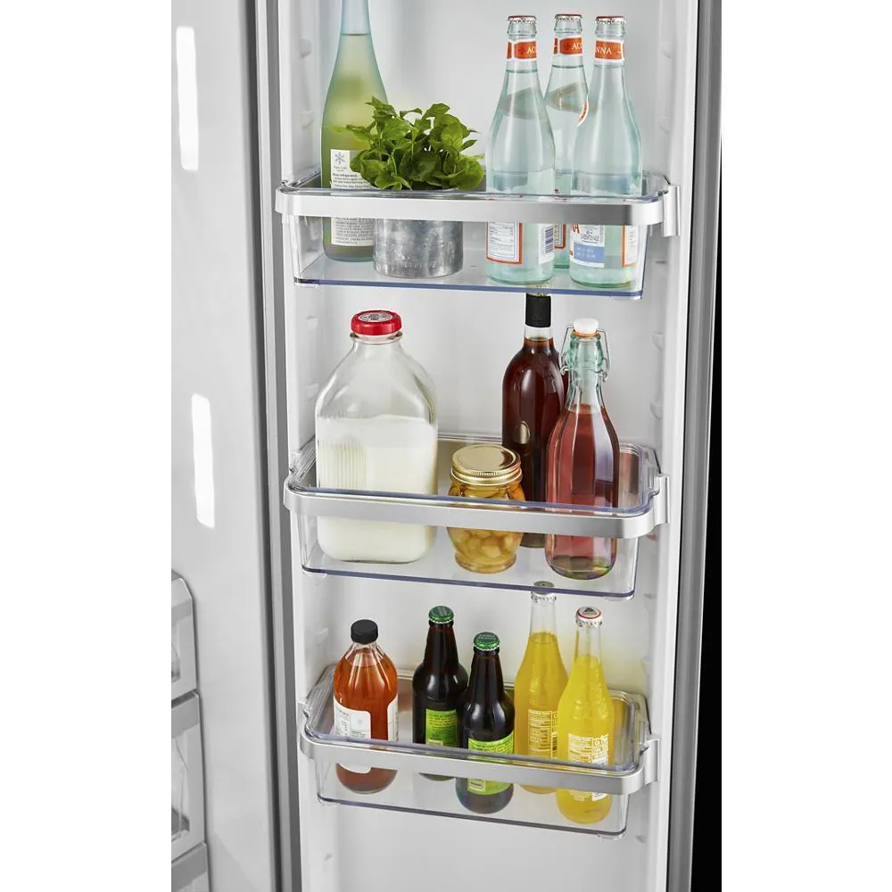 Kitchenaid KRSC703HBS 22.6 cu ft. Counter-Depth Side-by-Side Refrigerator with Exterior Ice and Water and PrintShield™ finish