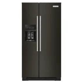 Kitchenaid KRSC703HBS 22.6 cu ft. Counter-Depth Side-by-Side Refrigerator with Exterior Ice and Water and PrintShield™ finish