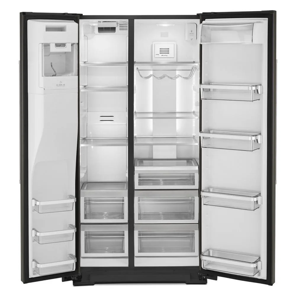 Kitchenaid KRSC703HBS 22.6 cu ft. Counter-Depth Side-by-Side Refrigerator with Exterior Ice and Water and PrintShield™ finish