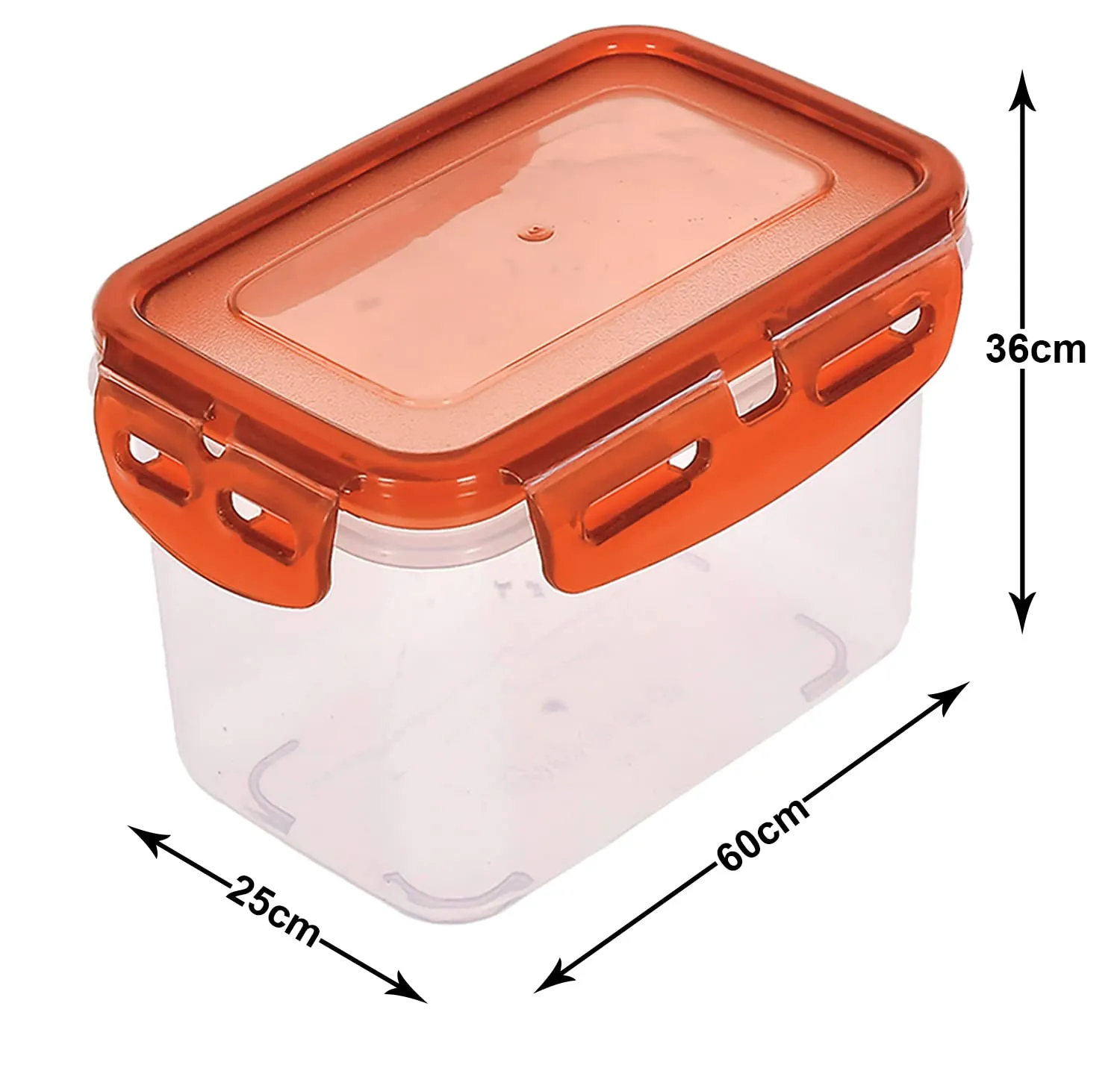 Kuber Industries Plastic Food Storage Container/Box for Cookies, Nuts, Beans, chutneys with Airtight Lock Lid, 600ml Pack of 2 (Brown)-46KKM0233