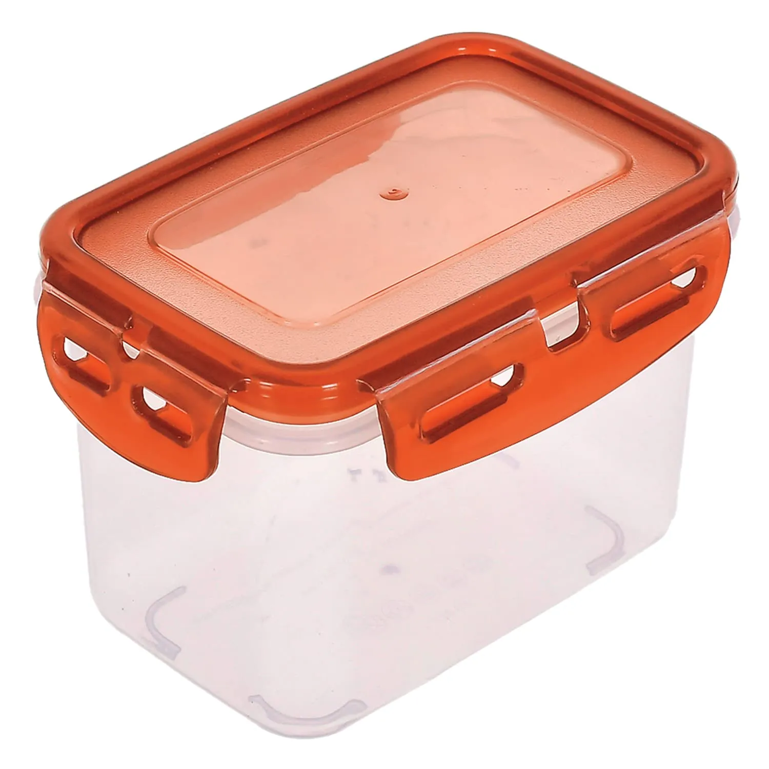 Kuber Industries Plastic Food Storage Container/Box for Cookies, Nuts, Beans, chutneys with Airtight Lock Lid, 600ml Pack of 2 (Brown)-46KKM0233
