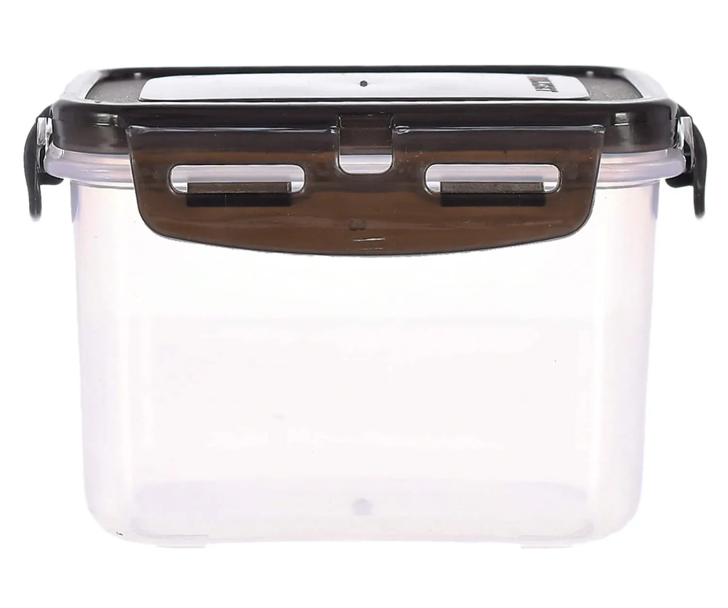 Kuber Industries Plastic Food Storage Container/Box For cookies, nuts, beans, chutneys With Airtight Lock Lid, 600ml Pack of 6 (Black)-46KM0529