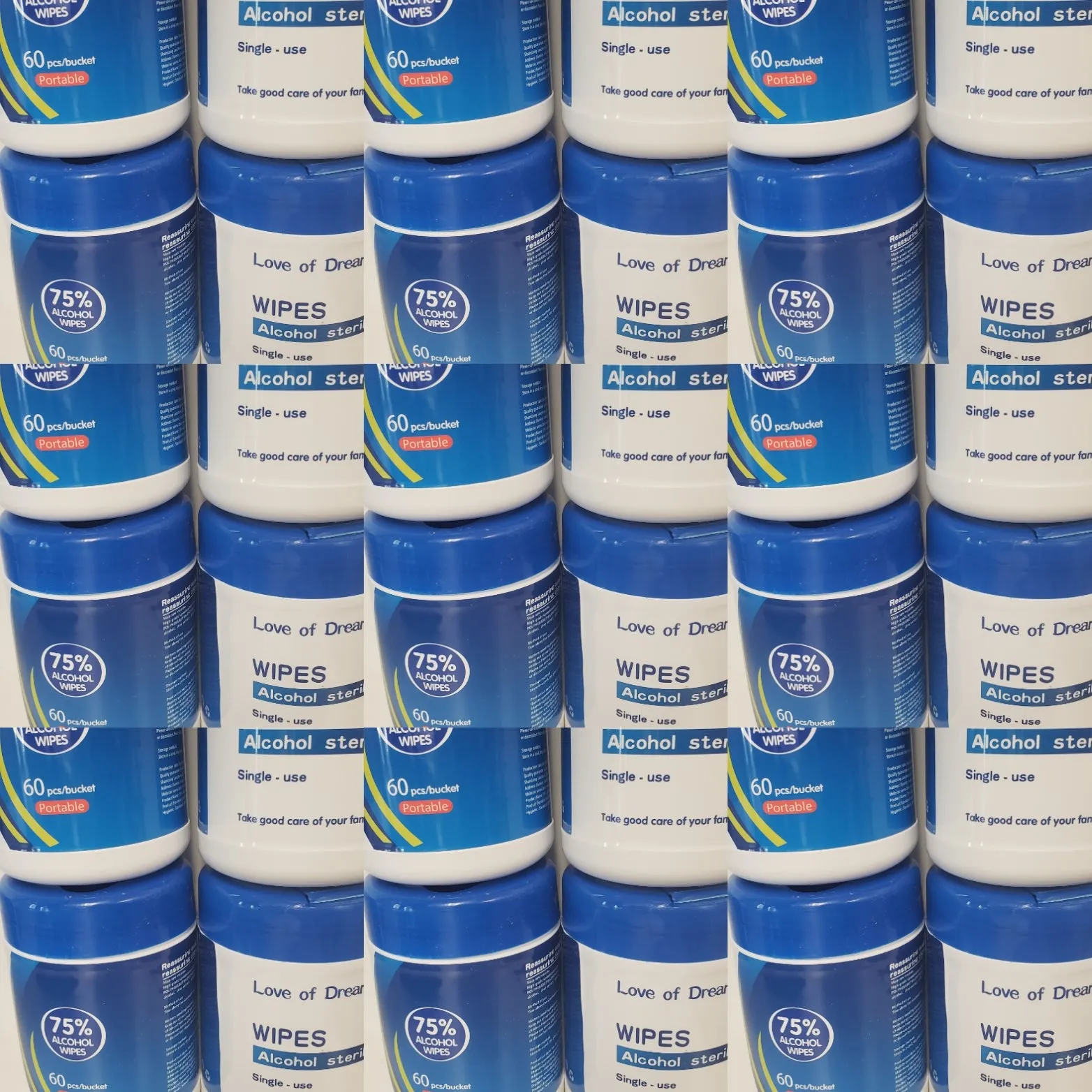 Love of Dream-Alcohol Wipes 60ct Bucket