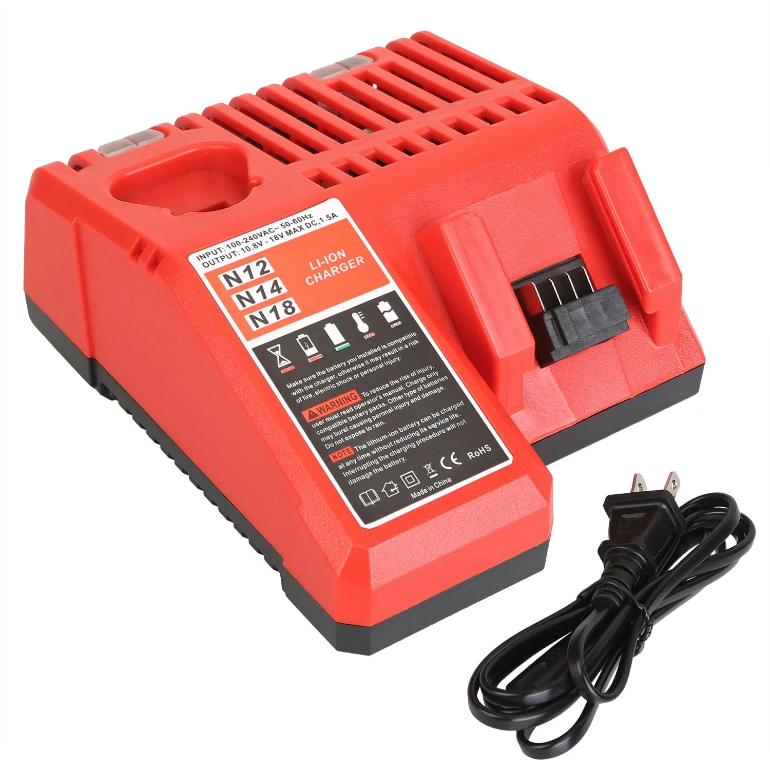 M12 M18 Rapid Fast Charger Fit for Milwaukee Battery