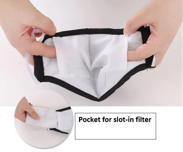 Mask with 4 filter replacements   pocket Set