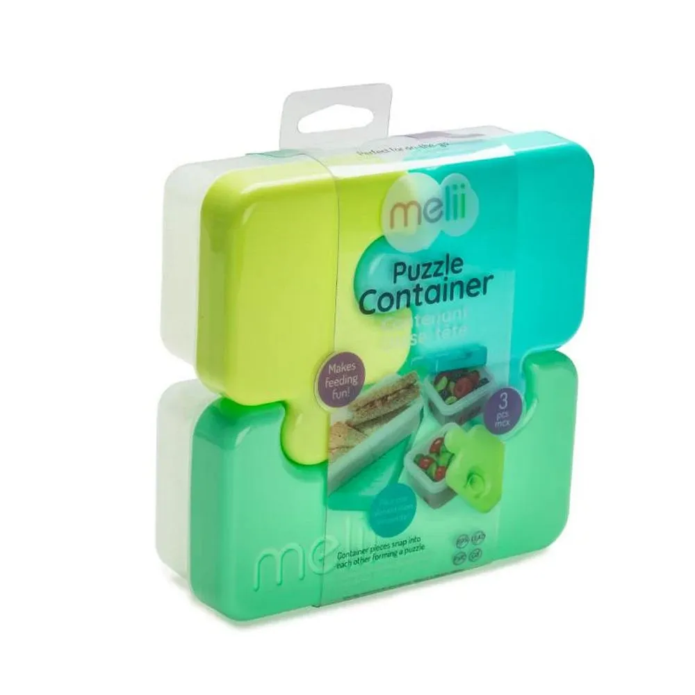 Melii Blue Puzzle Food Containers