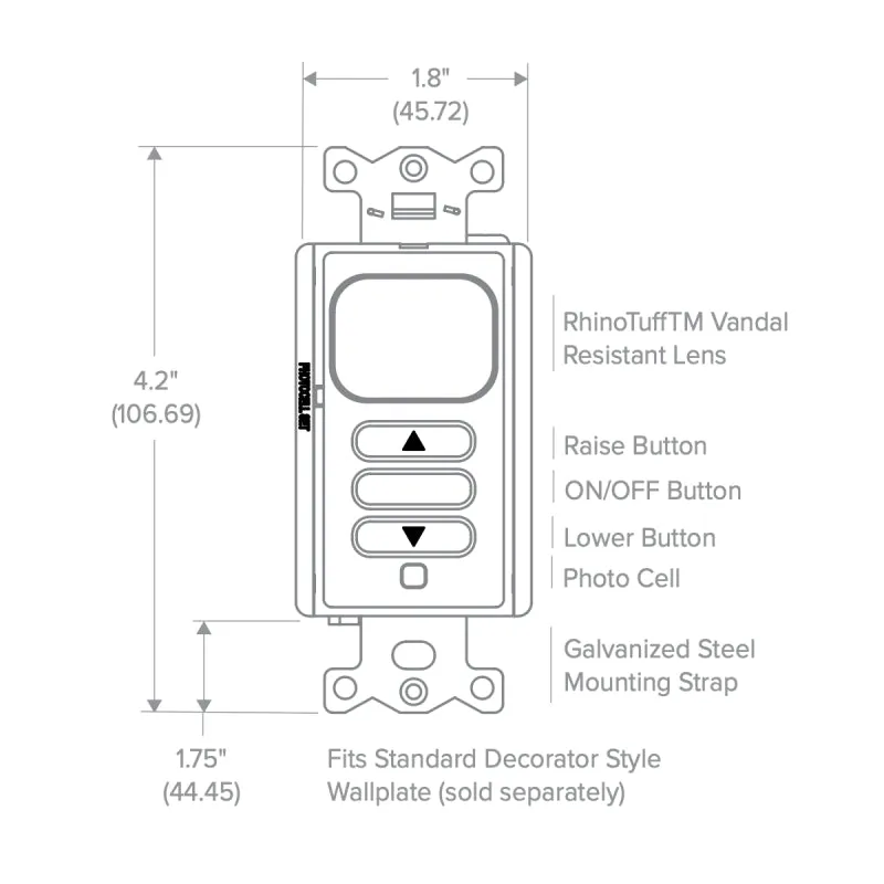 NX Lighting Controls LHRDMIRS3-N LightHAWK Dimming PIR Wall Switch Sensor