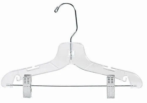 Only Hangers 12" Childrens Plastic Suit Hanger w/Clips [ Bundle of 25 ]