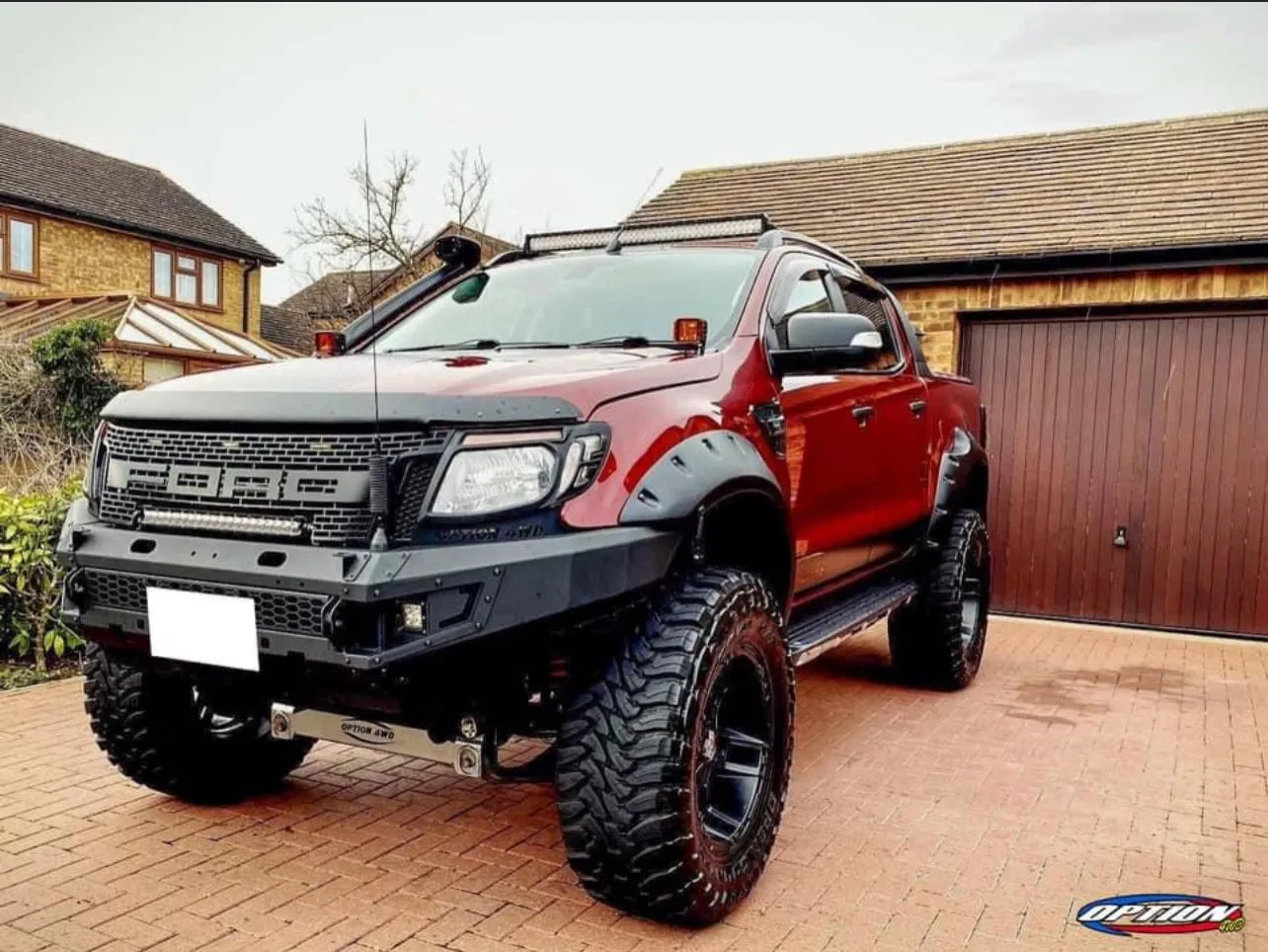 OPTION4WD - V.1 FRONT WINCH BAR,  PX1 FORD RANGER ( 2012-2014 )