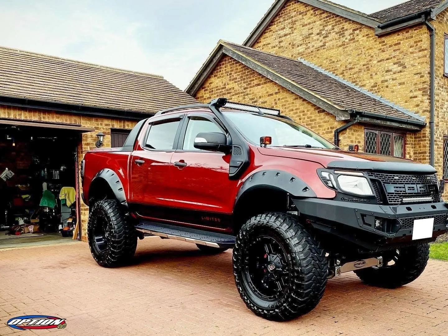 OPTION4WD - V.1 FRONT WINCH BAR,  PX1 FORD RANGER ( 2012-2014 )