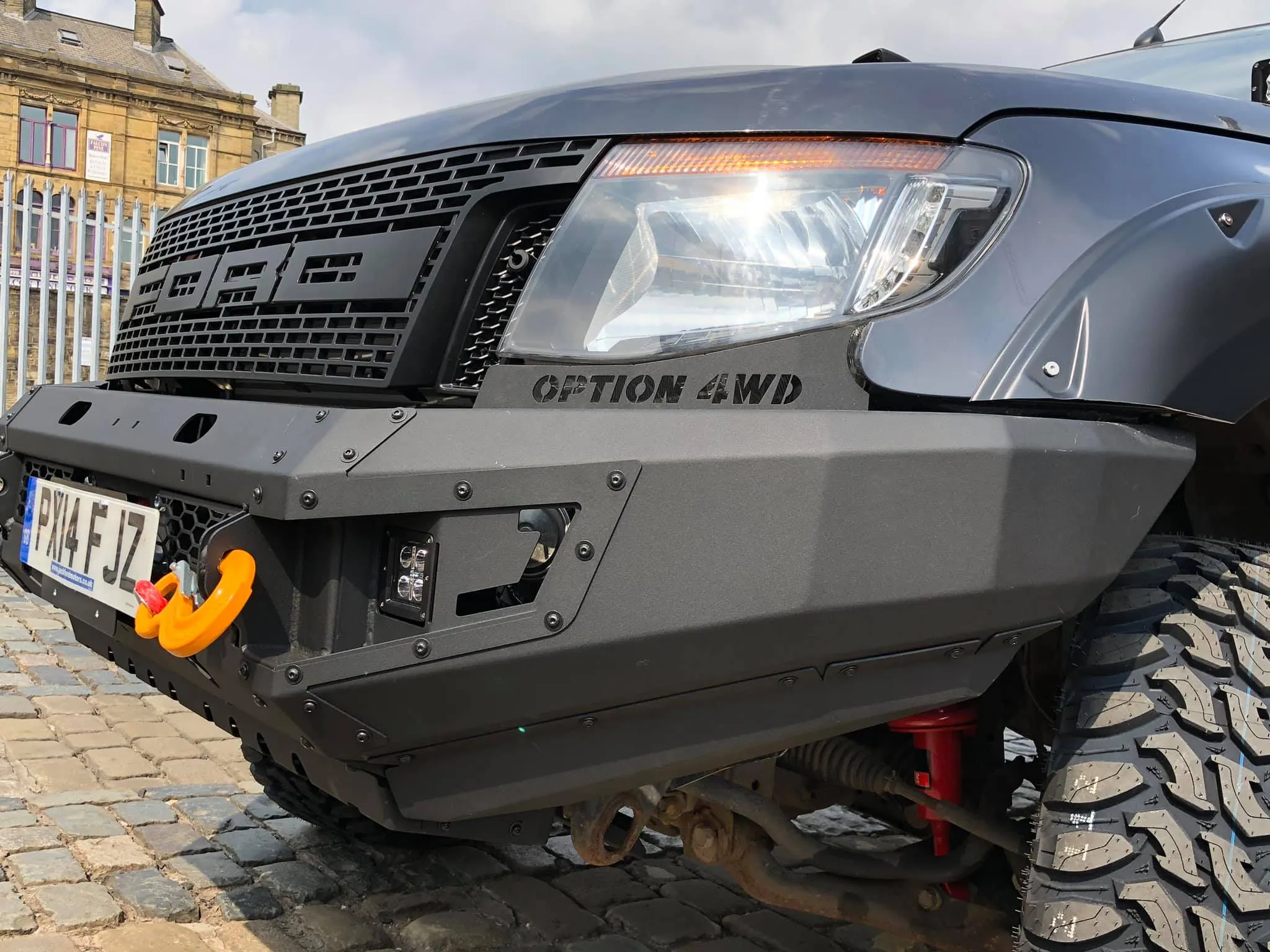 OPTION4WD - V.1 FRONT WINCH BAR,  PX1 FORD RANGER ( 2012-2014 )