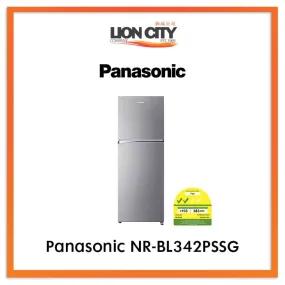 PANASONIC 306L 2 DOOR FRIDGE NR-BL342PSSG (TOP FREEZER)