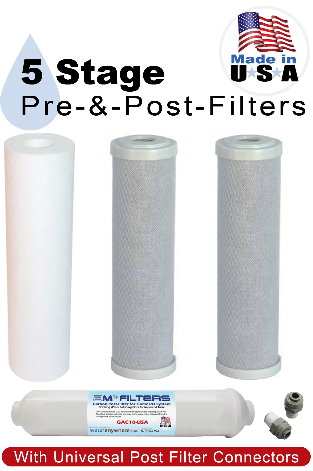 Replacement Filter Kit for Home RO Systems (All Made-in-USA Filters)