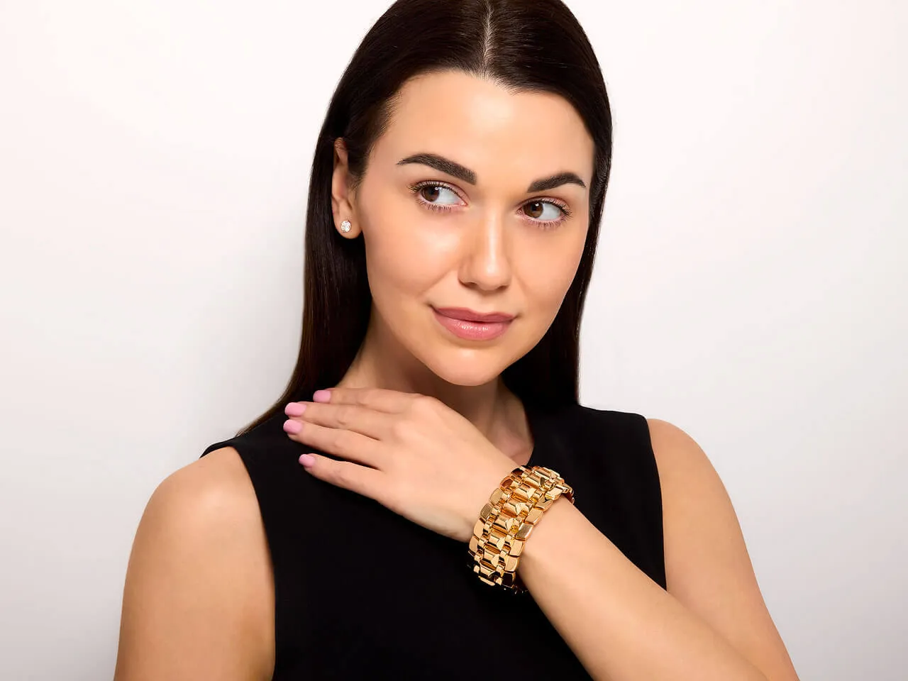 Retro Gold Bracelet in 18K Rose Gold, French