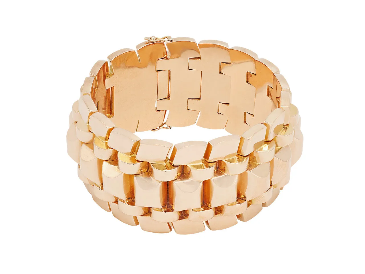 Retro Gold Bracelet in 18K Rose Gold, French