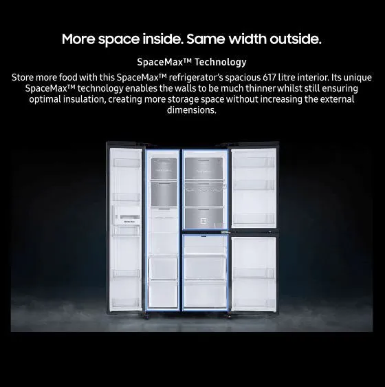 SAMSUNG RS63R5584SL/SS 630L SPACEMAX MULTI SIDE-BY-SIDE DOOR FRIDGE (2 TICKS)