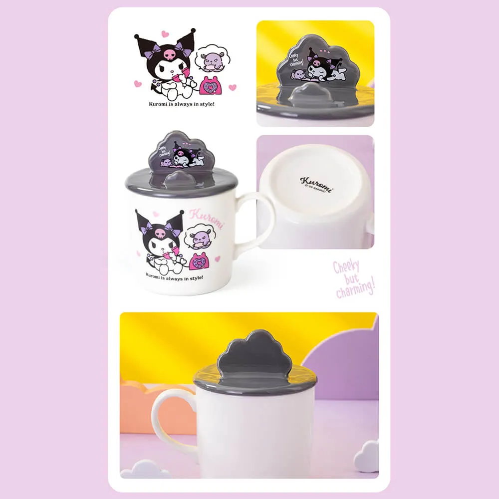 Sanrio Illustration Mug with 3D Phone Holder Cup Lid 400ml