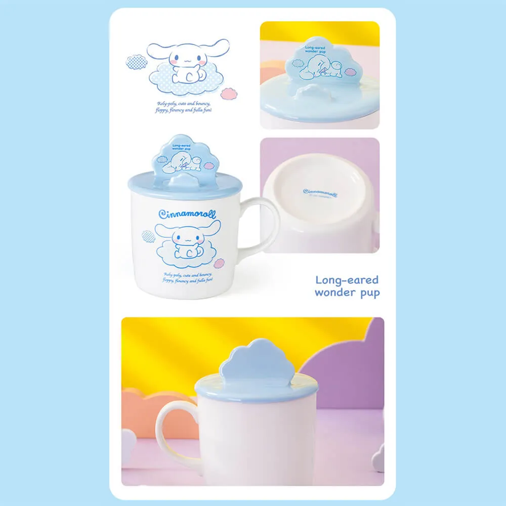Sanrio Illustration Mug with 3D Phone Holder Cup Lid 400ml