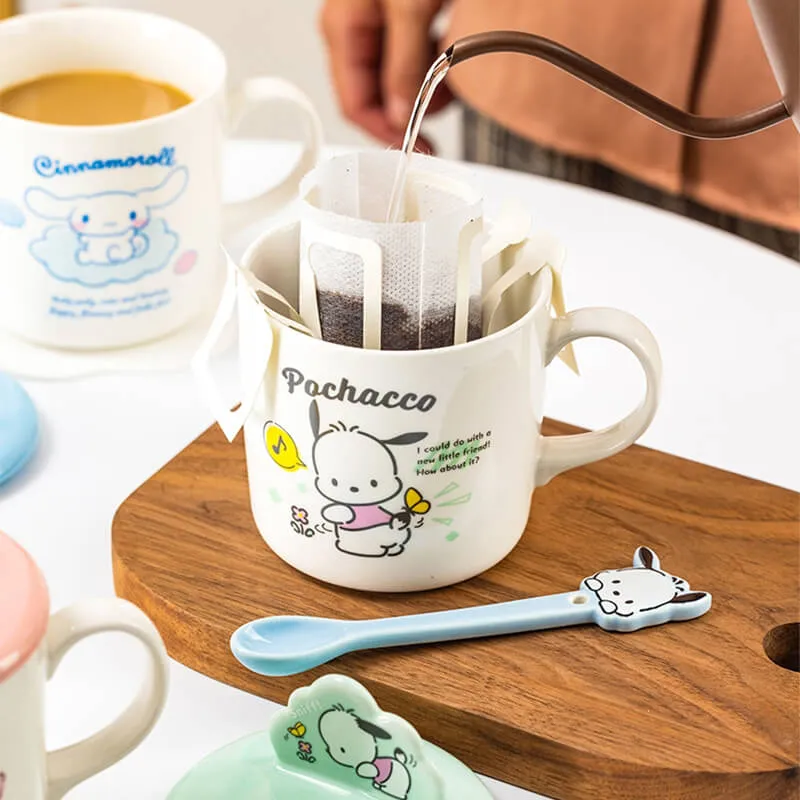 Sanrio Illustration Mug with 3D Phone Holder Cup Lid 400ml