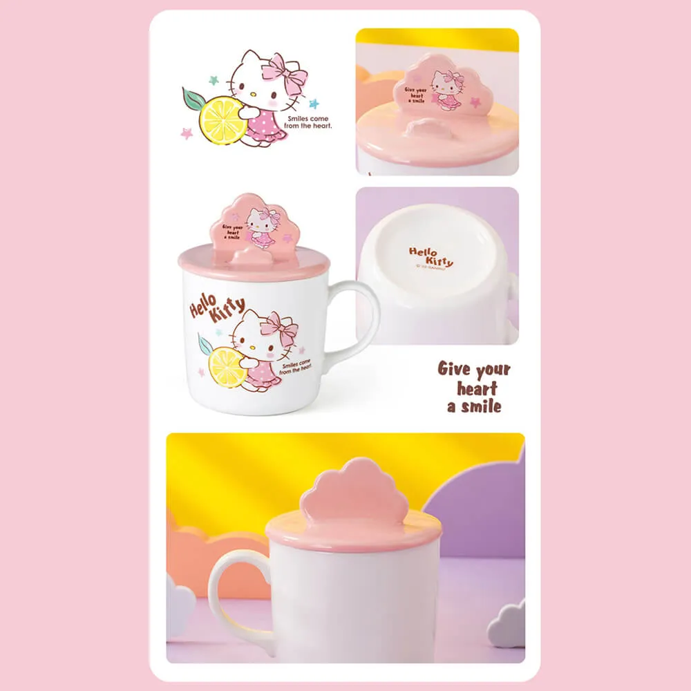 Sanrio Illustration Mug with 3D Phone Holder Cup Lid 400ml