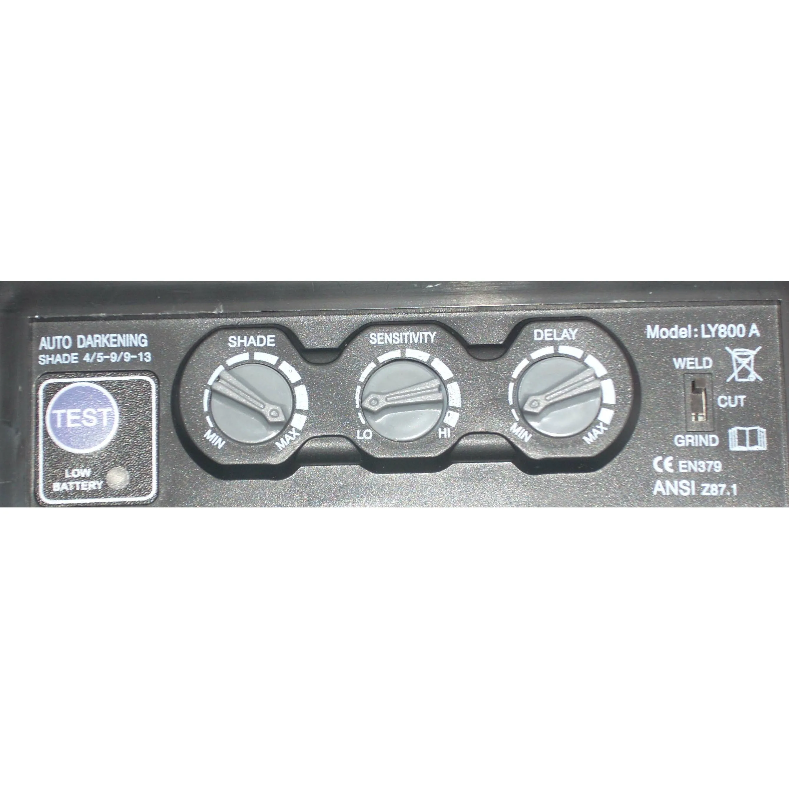 Silver Auto Darkening Helmet Variable Shade Solar & Battery Powered