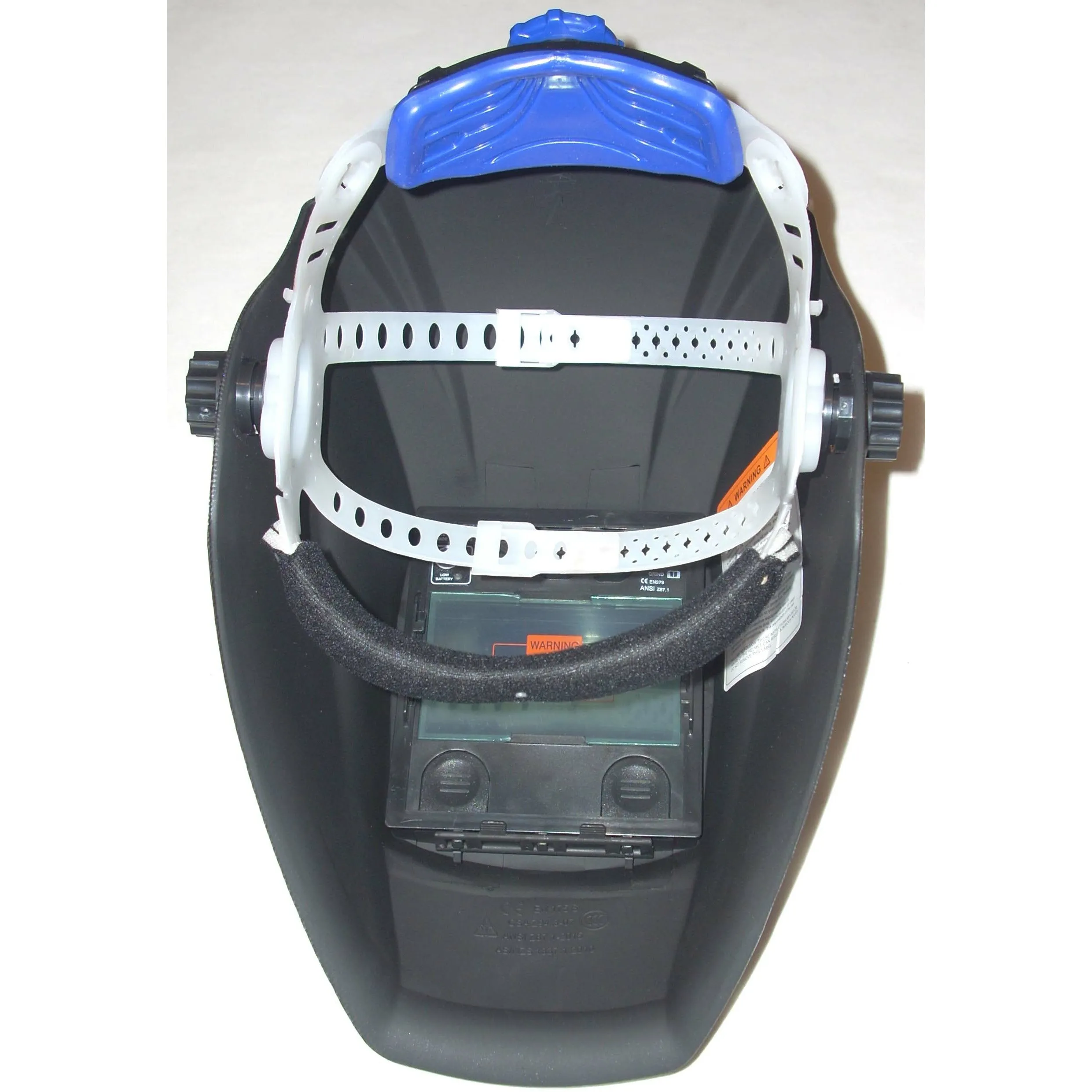 Silver Auto Darkening Helmet Variable Shade Solar & Battery Powered