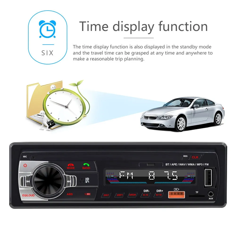 Single Din Car Mp3 Player Stereo Receiver Bluetooth-compatible