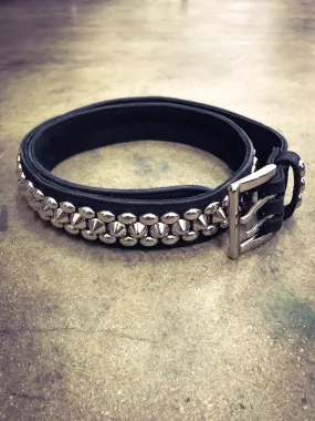 STREET RAIDER Black Leather and Metal Studded Punk Belt
