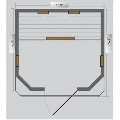 SunRay Heathrow Indoor 2 Person Far Infrared Sauna with Ceramic Heater - HL200W