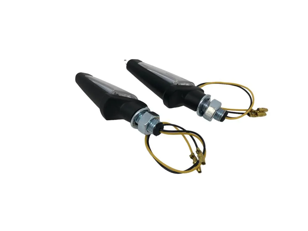 Turn Signal Set Strunk LED, Short Stem - Black - Highway Hawk H68-9297