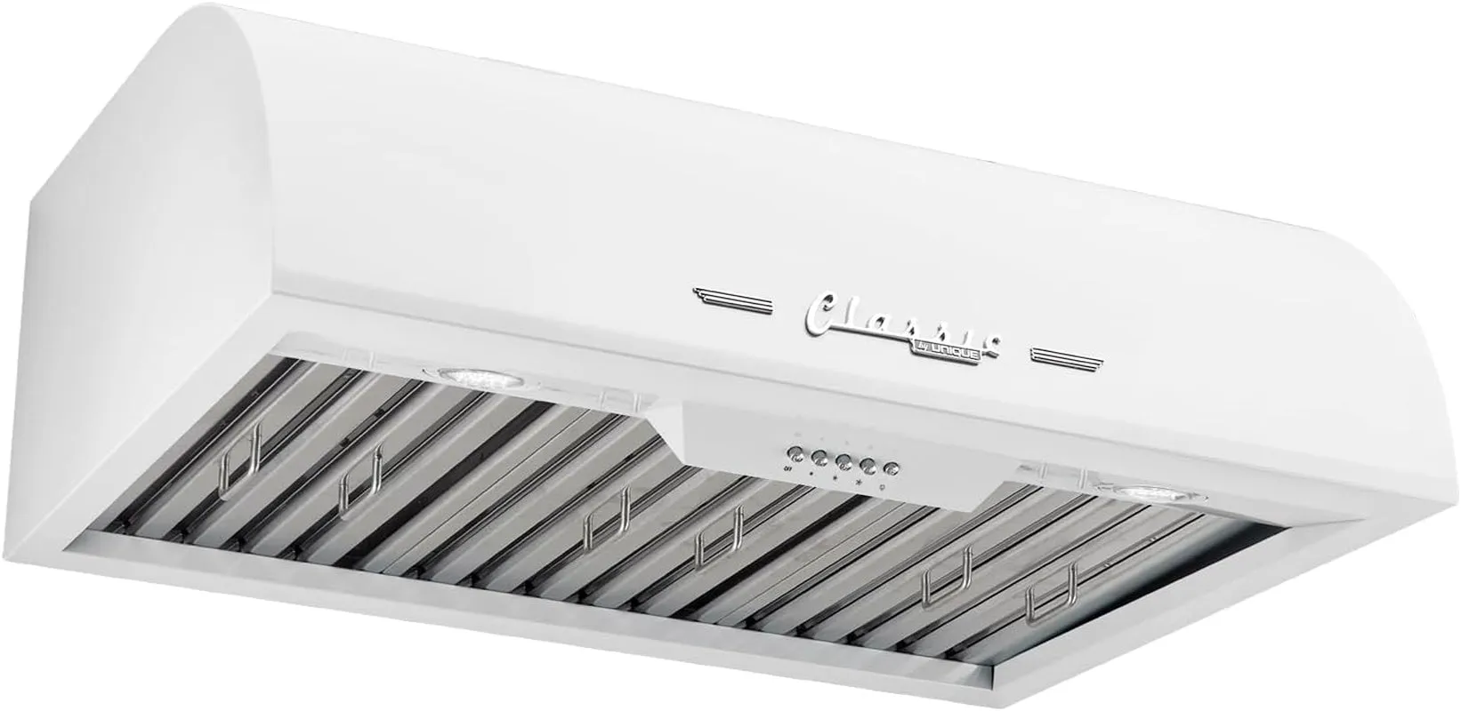 UGP-30CR RH W Classic Retro, Electric Range Hood with 3 Fan Speeds and 2 LED Lights, 110-120 V, 30", Marshmallow White