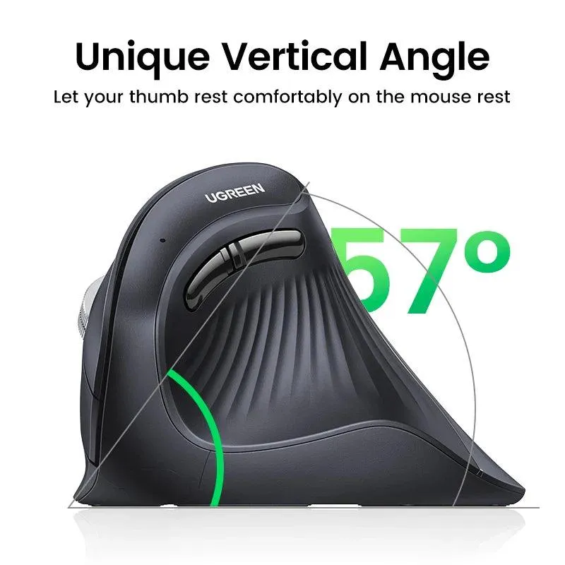 UGREEN Vertical Mouse Wireless Bluetooth Ergonomic Mute Buttons: Ultimate Comfort