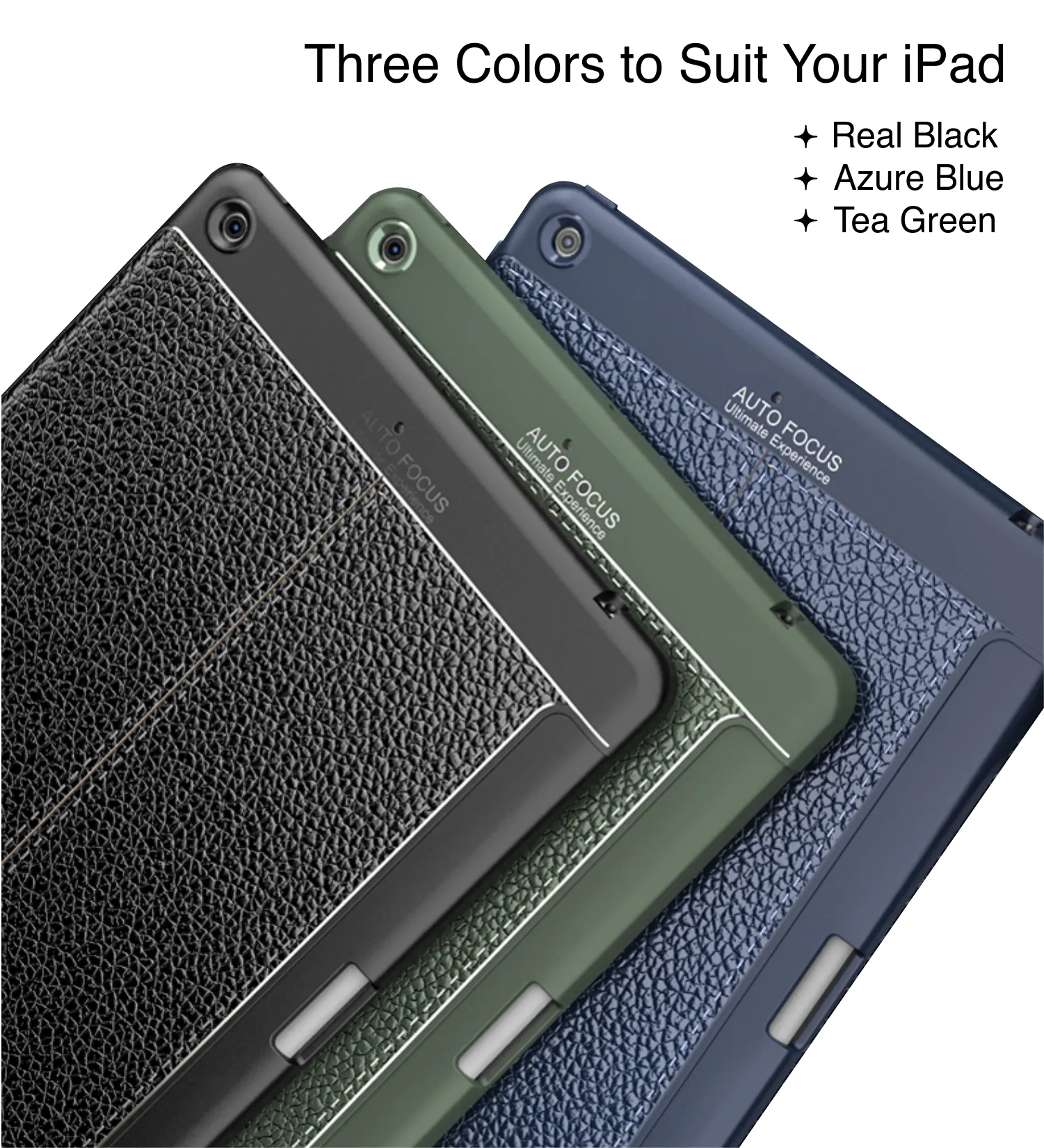 Vegan Leather Rugged Flexible TPU Slim Intelligent Protective Case For Apple iPad 10.2 Inch [9th Gen 2021], [8th Gen 2020], [7th Gen 2019] Apple iPad Air 10.5 Inch [3rd Gen 2019] [Apple Pencil Slot], Azure Blue
