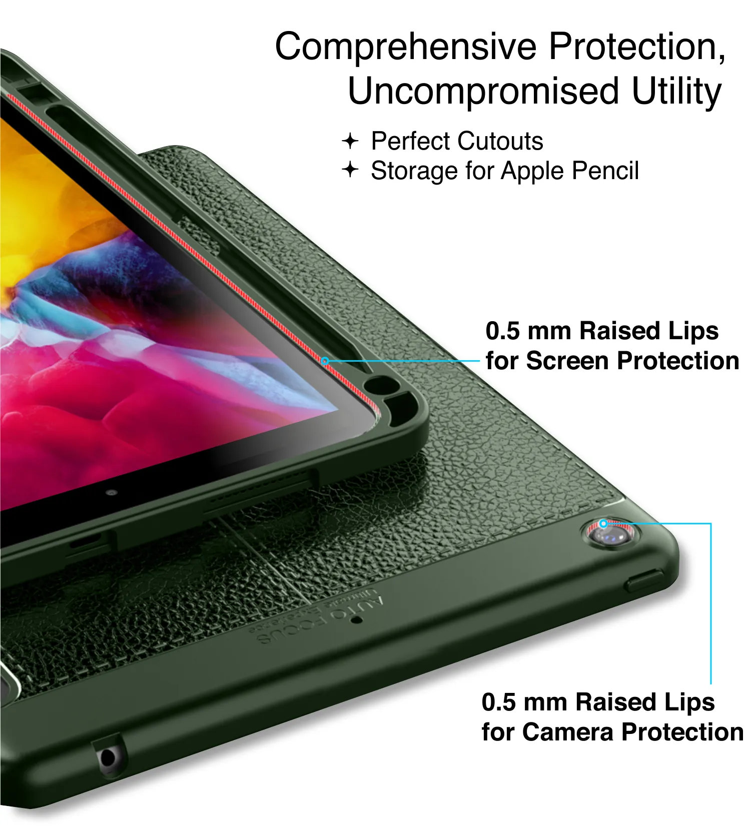 Vegan Leather Rugged Flexible TPU Slim Intelligent Protective Case For Apple iPad 10.2 Inch [9th Gen 2021], [8th Gen 2020], [7th Gen 2019] Apple iPad Air 10.5 Inch [3rd Gen 2019] [Apple Pencil Slot], Tea Green