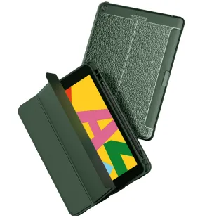Vegan Leather Rugged Flexible TPU Slim Intelligent Protective Case For Apple iPad 10.2 Inch [9th Gen 2021], [8th Gen 2020], [7th Gen 2019] Apple iPad Air 10.5 Inch [3rd Gen 2019] [Apple Pencil Slot], Tea Green
