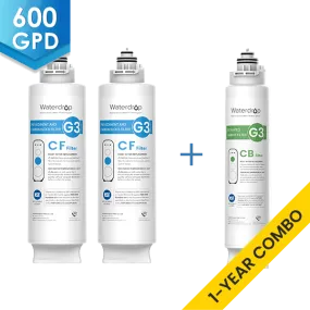 Waterdrop G3P600 RO System Replacement Filters Set - 600 GPD