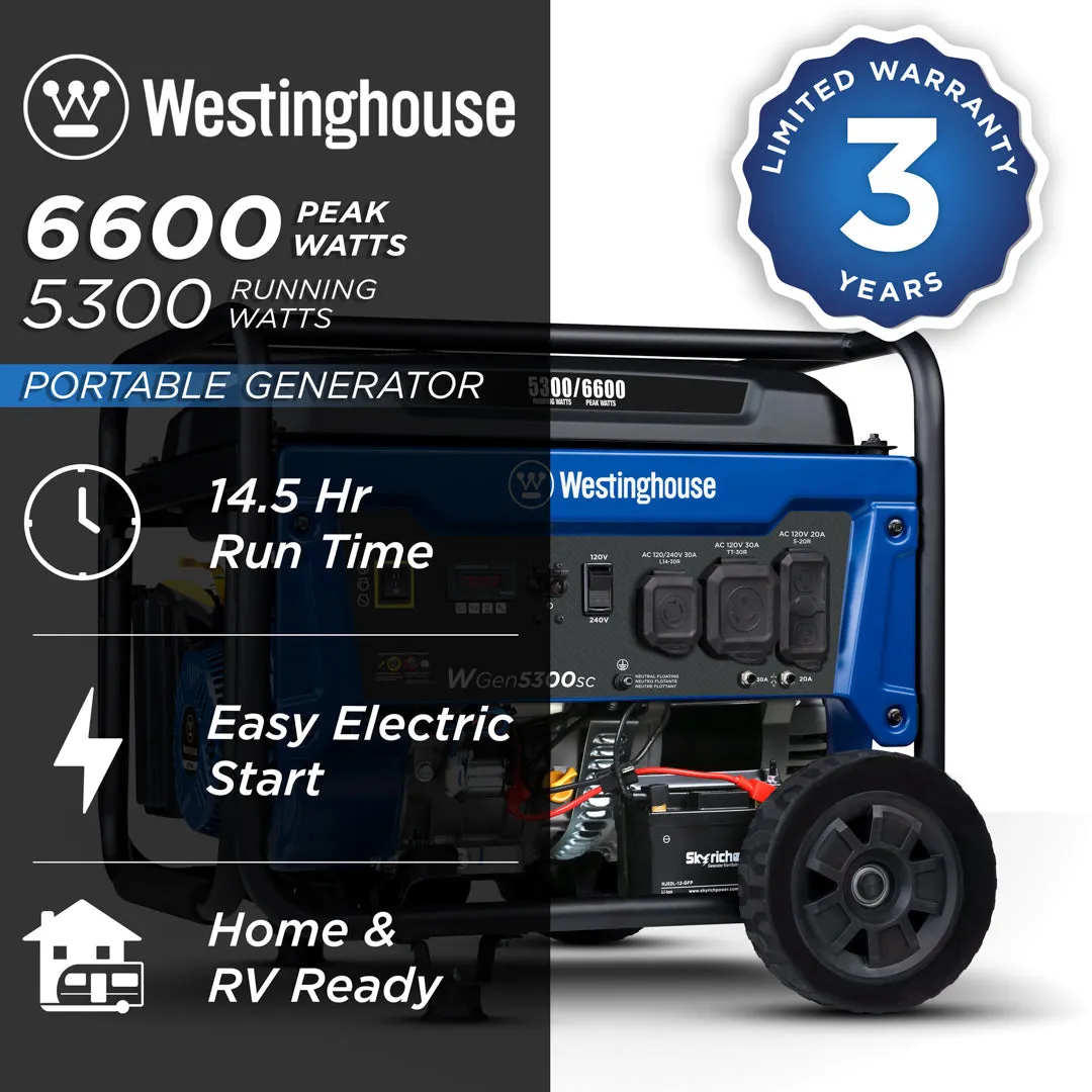 WGen5300sc Generator with CO Sensor