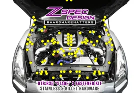 ZSPEC "Stage 3" Dress Up Bolts® Fastener Kit for '09-24 Nissan GTR (R35), Stainless & Billet